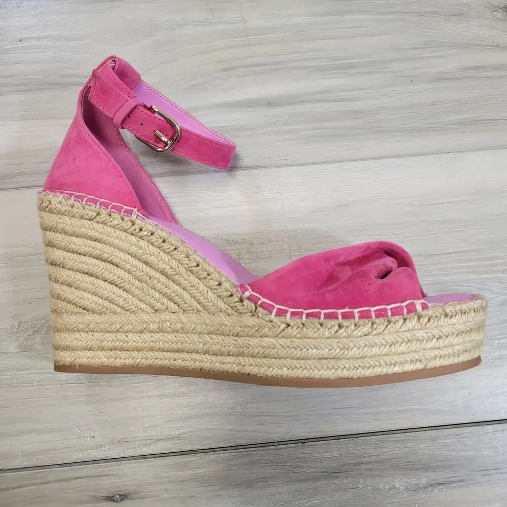 Kenneth Cole Sol Sandals Women's 11 Pink Espadrille Wedge